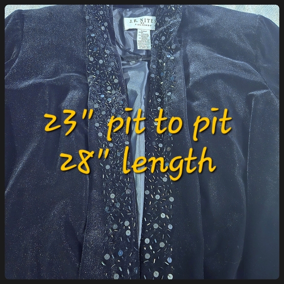 Black Velvet Jacket With Beaded Lapel By J. R. Nite - Picture 4 of 7